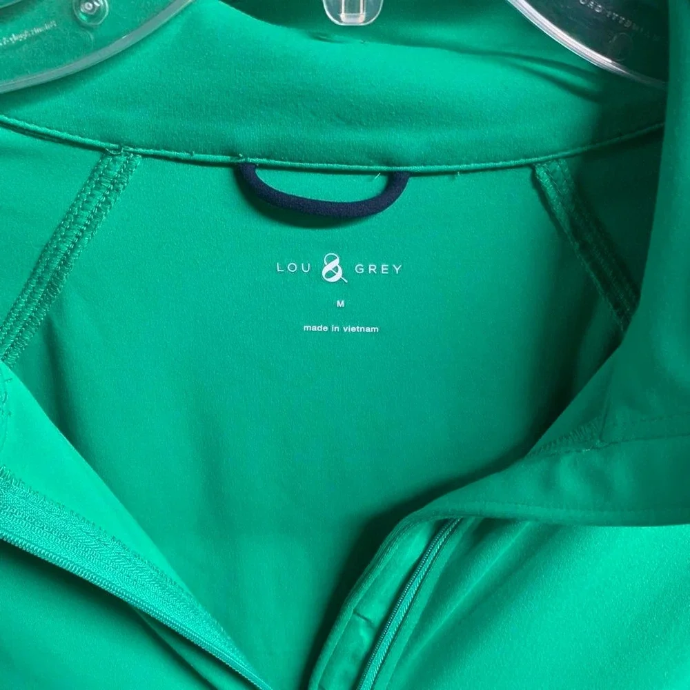 WOMENS DARK GREEN & blue Lou and Grey size medium zip up jacket RUNNING JACKET